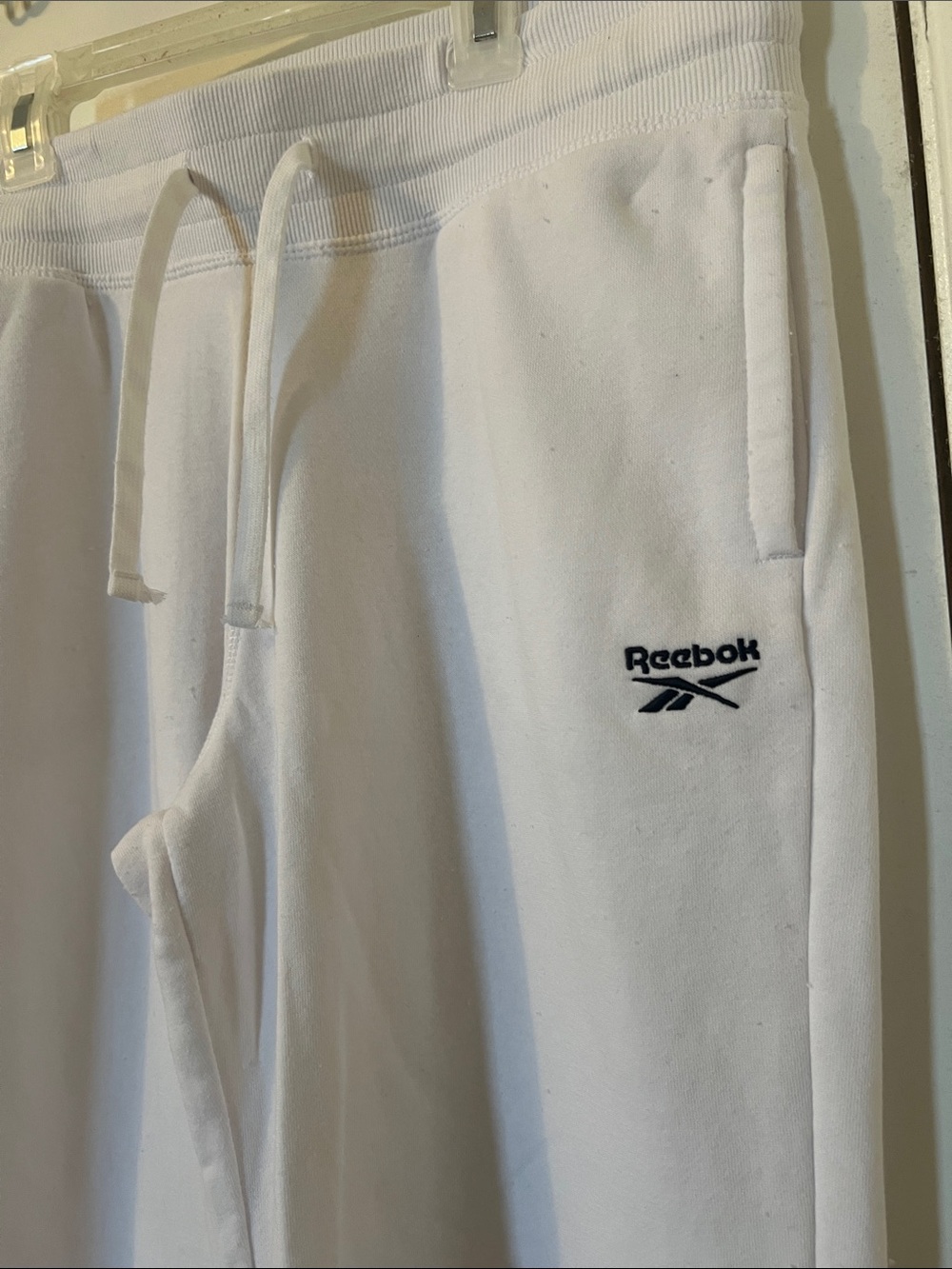 Reebok White Cozy Drawstring Sweatpants